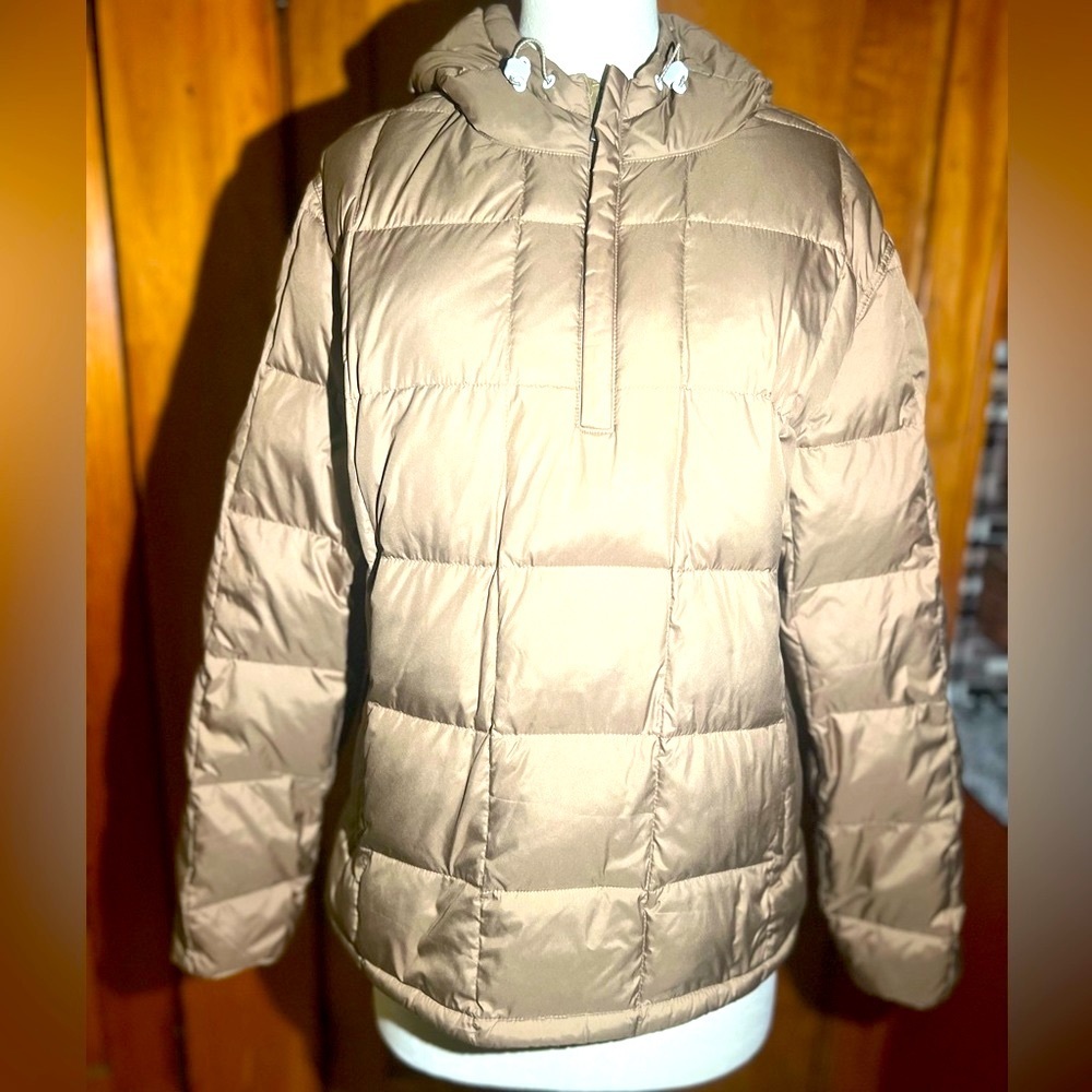 Massimo Dutti Women’s Limited Edition Goose Down Filled Half Zip Jacket | Tan |